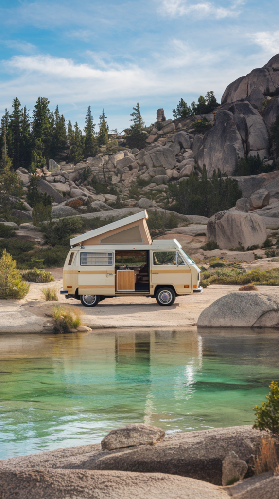 vanlife vintage en bivouac